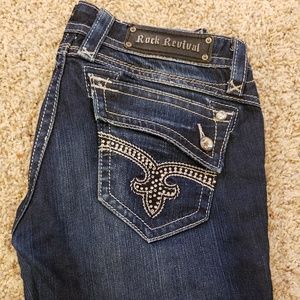 Rhinestoned Rock Revival jeans